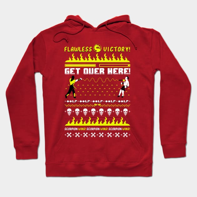 Get Over Here - Ugly Sweater Hoodie by RetroPixelWorld